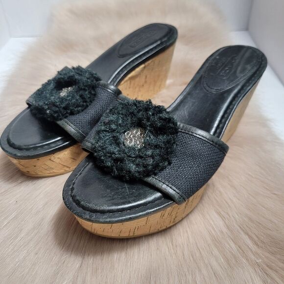 Coach Shoes - Coach Jazmin Canvas & Cork Natural Wedge Sandals Women's Size 5.5